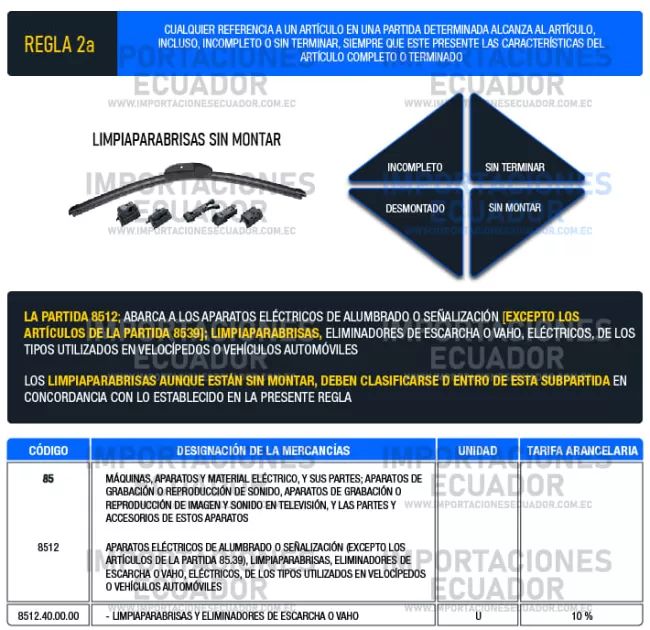 ejemplo aplicación regla de interpretación arancelaria nandina